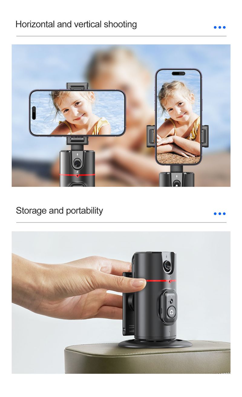 2025 360 Rotation Gimbal Stabilizer Wireless Bluetooth Remote Selfie Stick Tripod For IPhone Smartphone Live_voghion.com