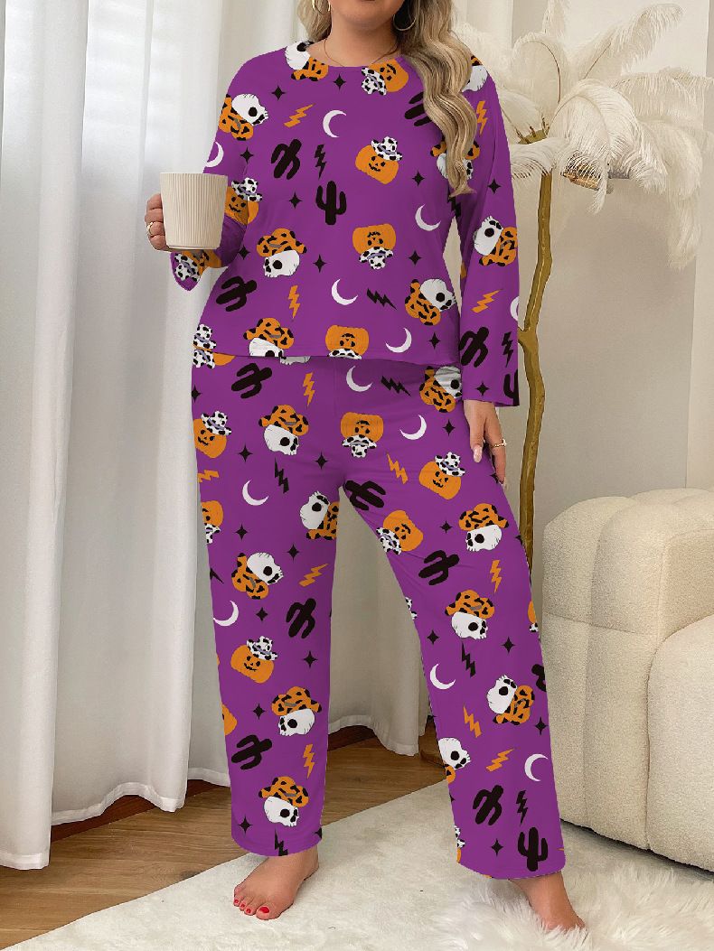 Dames Nachtkleding Herfst Stijl Melk Zijden Pyjama Dames Thuis Kleding Plus Size Casual Lange Mouwen Broek Pak_voghion.com