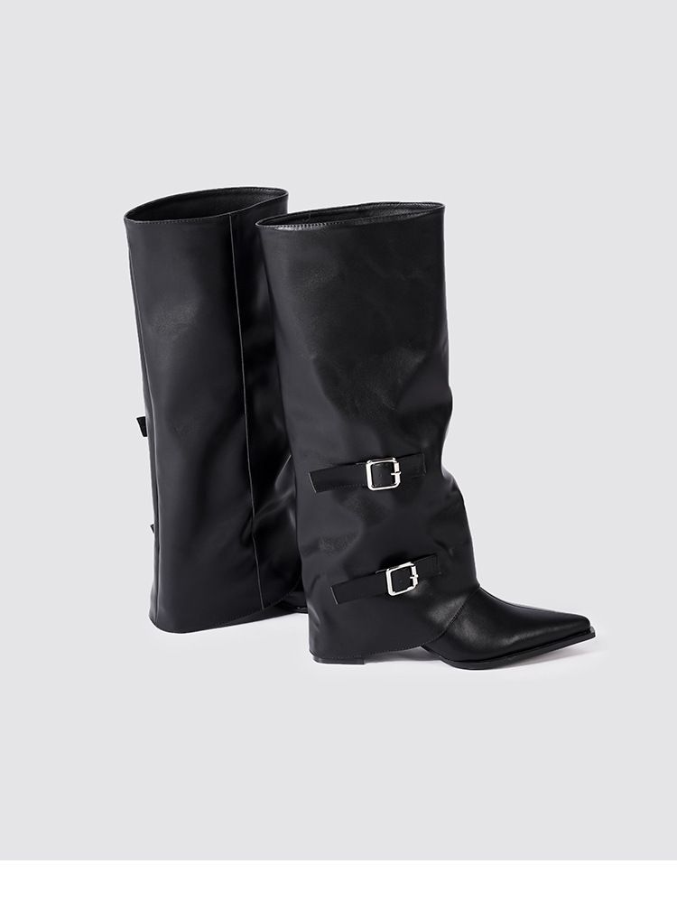 Women's Shoes Wedge Heel Women's Boots High Heel Cuffed Long Boots Aura Style High Boots_voghion.com