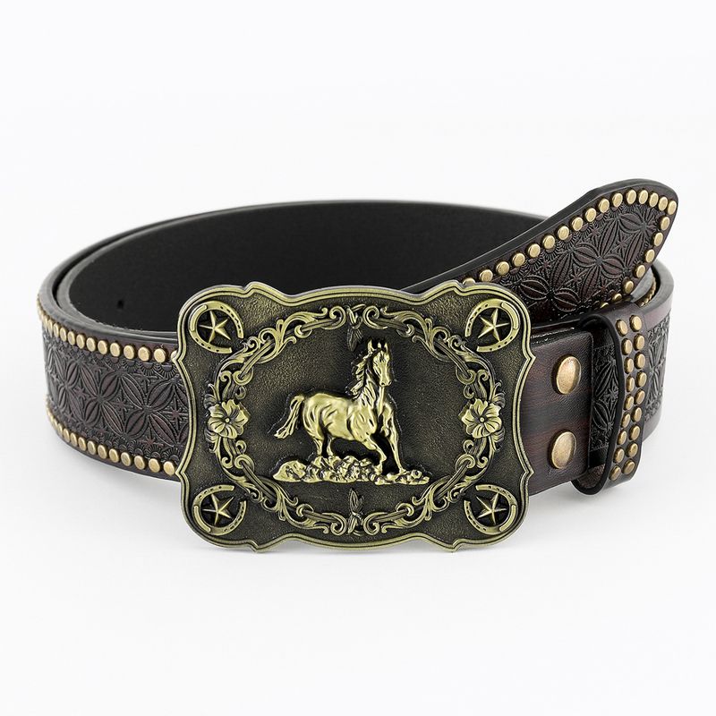Neuer grenzüberschreitender Western-Cowboy-Gürtel mit großer Plattenöffnung, trendiger Retro-Jugend-Retro-Gürtel für Herren mit Punk-Prägung aus Leder_voghion.com
