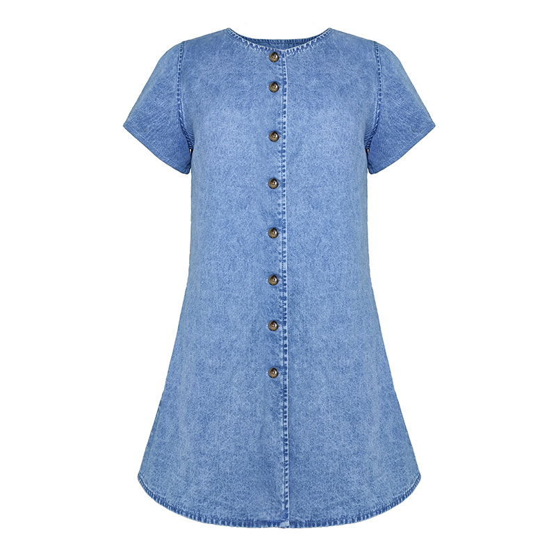 2024 Denim For Women Summer Loose Fit Shirt Dress Vintage Style_voghion.com