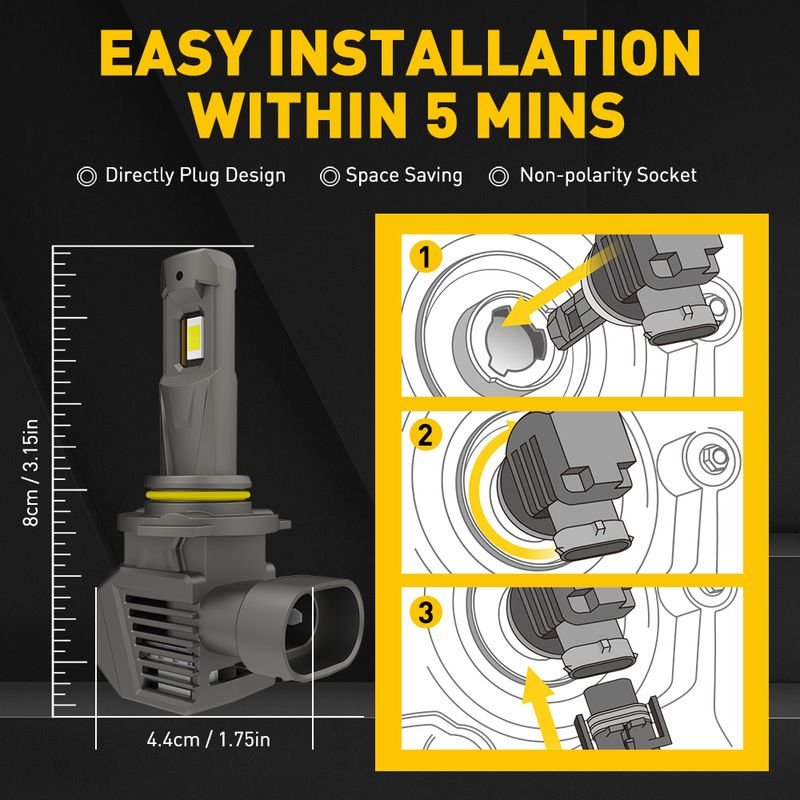 AUXITO 2 pezzi Canbus 9005 HB3 Fari 22000LM 120W Alta potenza Nessun errore 360 CSP H8 H9 H11 9006 HB4 9012 HIR2 LED Head_voghion.com