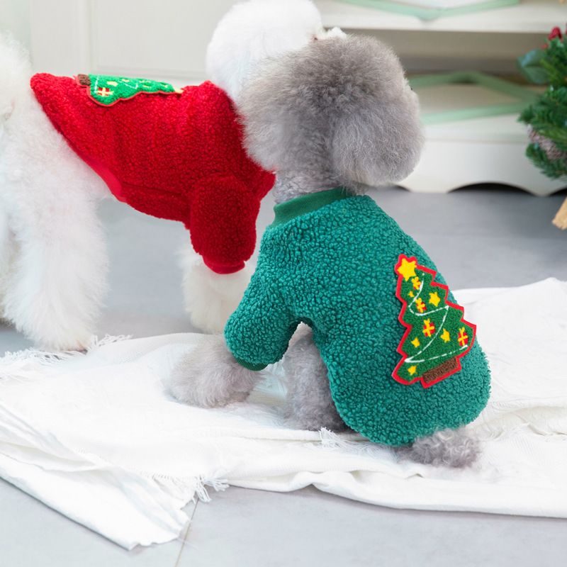 Kerstmis Huisdier fleece Kerstman Dennen Eland Haarbal Ster warm en comfortabel_voghion.com
