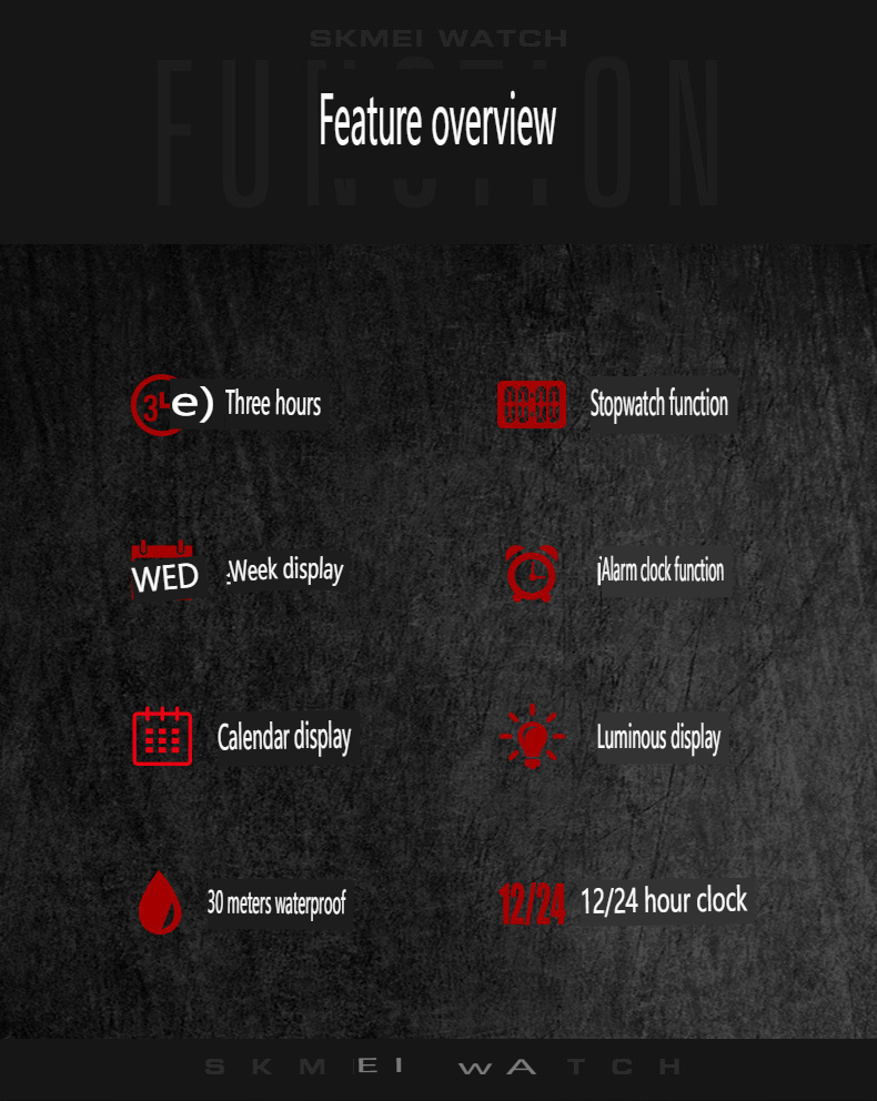 Time skönhet Skmei modetrend multifunktionell fyrkantig herrstålbälte elektronisk klocka gränsöverskridande bästsäljande affärsklocka_voghion.com