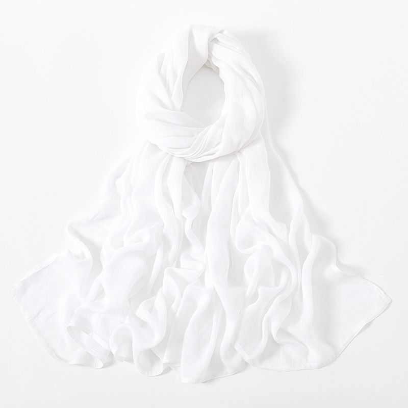 Sciarpe da donna autunno nuovo colore unito vendita calda foulard in cotone malese indonesiano tinta unita bordo largo sottile sciarpa traspirante in modal_voghion.com