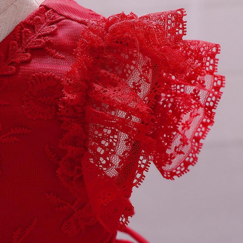 Abito da festa di compleanno per bambina (70-90 cm) | Abito senza maniche in pizzo e cuffia per occasioni speciali_voghion.com