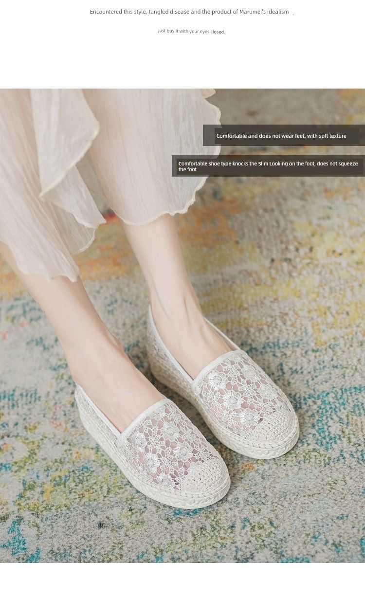 Breathable Mesh Platform Spring Plaid Wedge Fisherman Shoes_voghion.com