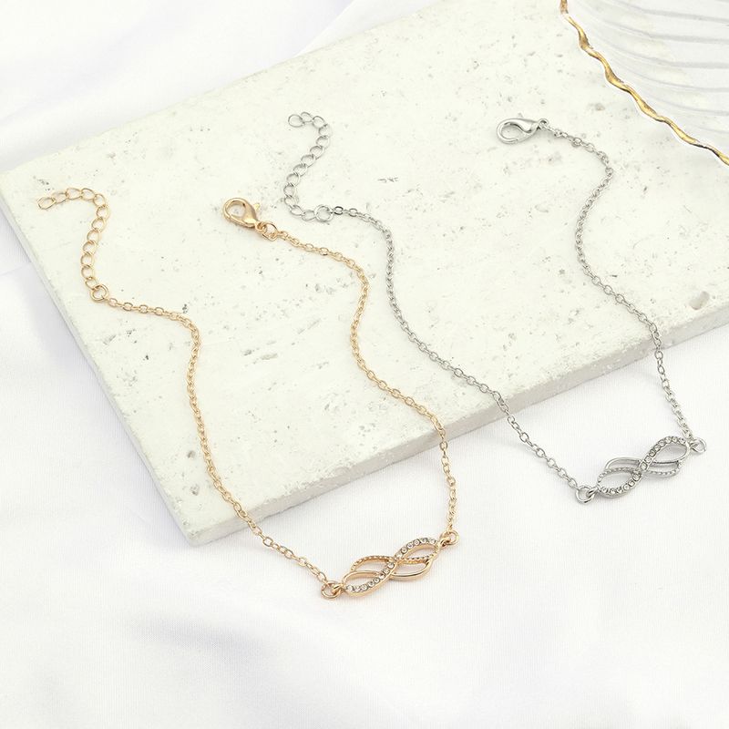 Cavigliera con simbolo dell'infinito, numero 8, gioielli per piedi squisiti, personalità, intarsi di diamanti, accessori da spiaggia_voghion.com