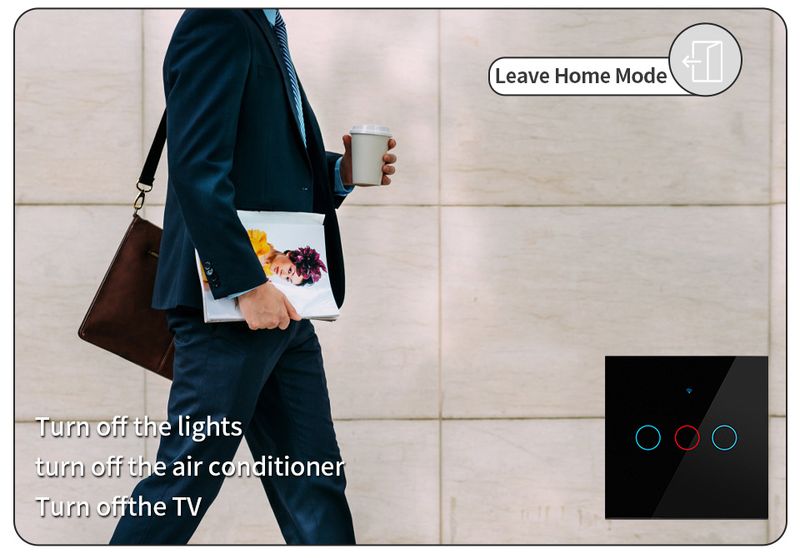 Smart Touch-afbryder Tuya Wifi-vægafbryder Alexa til belysning 1/2/3-gang 433Mhz 220V/110V uden neutral Google Home_voghion.com