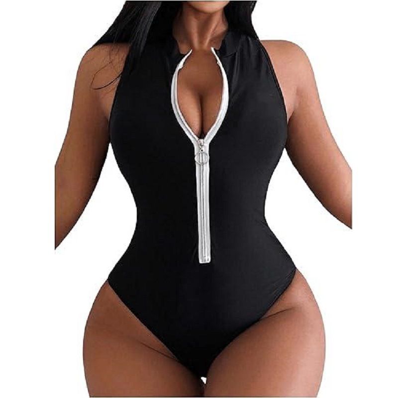 Swimsuit Sexy Bikini One-piece Zipper_voghion.com