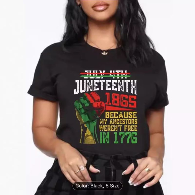 T-shirt da donna a maniche corte con scollo rotondo e stampa primaverile/estiva 2024_voghion.com
