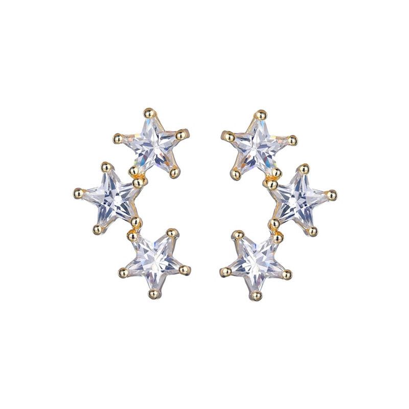 Women's Jewelry Geometric Star AAA Zircon Stud Earrings For Women, Hypoallergenic Fashion Earrings Gold Plating Personalized Design Rigid Earrings_voghion.com