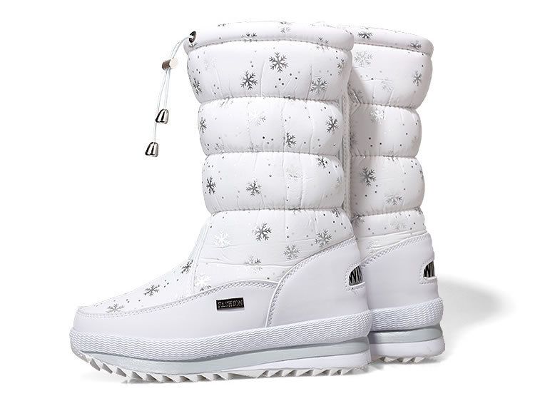 Stivali da neve invernali in peluche con maniche calde stivali casual spessi antiscivolo grandi scarpe da donna in cotone_voghion.com