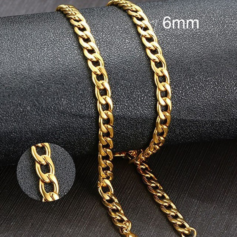 Collana spessa da uomo in acciaio inossidabile nero argento oro accessori in titanio catena in acciaio hip hop catena alla moda gioielli NK chain_voghion.com