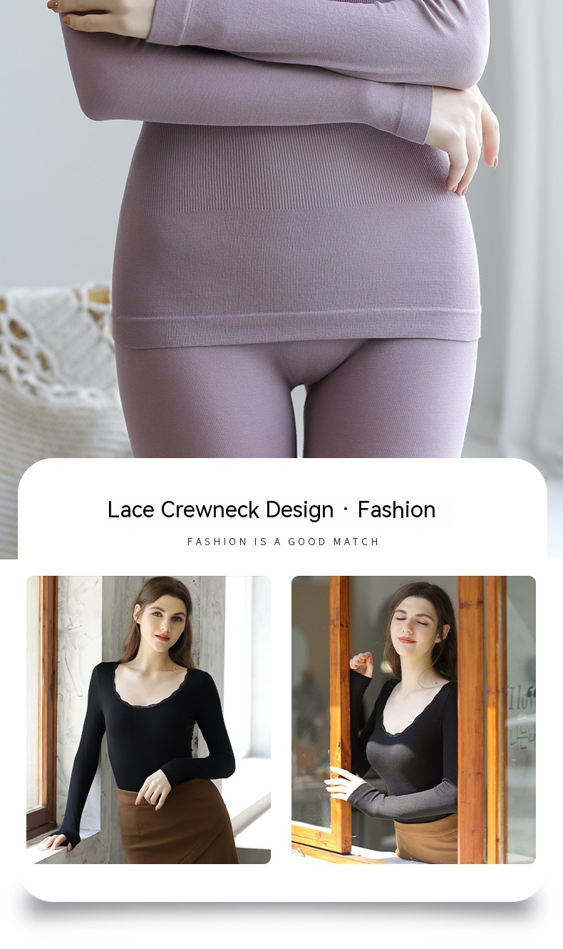 Nya varma underkläder för kvinnor Slim Fit bomull höstkläder och byxor Set Sömlösa innerkläder Mångsidiga underkläder för vintern_voghion.com