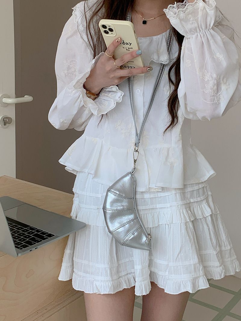 Portafoglio appeso al collo Zero con design carino a forma di corno di mucca e piccola mini borsa a tracolla concava per rossetto e auricolari_voghion.com