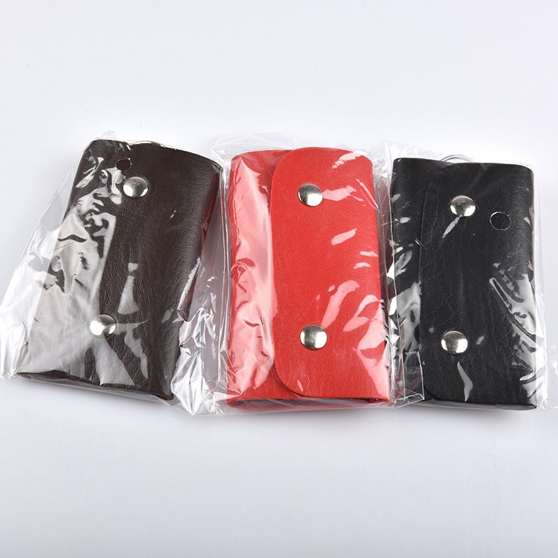 PU Leather Car Keychain Unisex Home Door Full Coverage Multi-Card Slot Key Case 33g_voghion.com