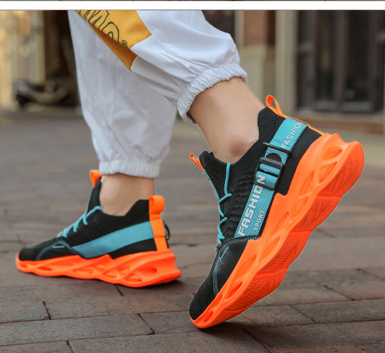 Herrenschuhe Klingenschuhe Fischschuppen-Sportschuhe Neue Herren-Laufschuhe fliegende gewebte atmungsaktive Freizeitsportschuhe_voghion.com