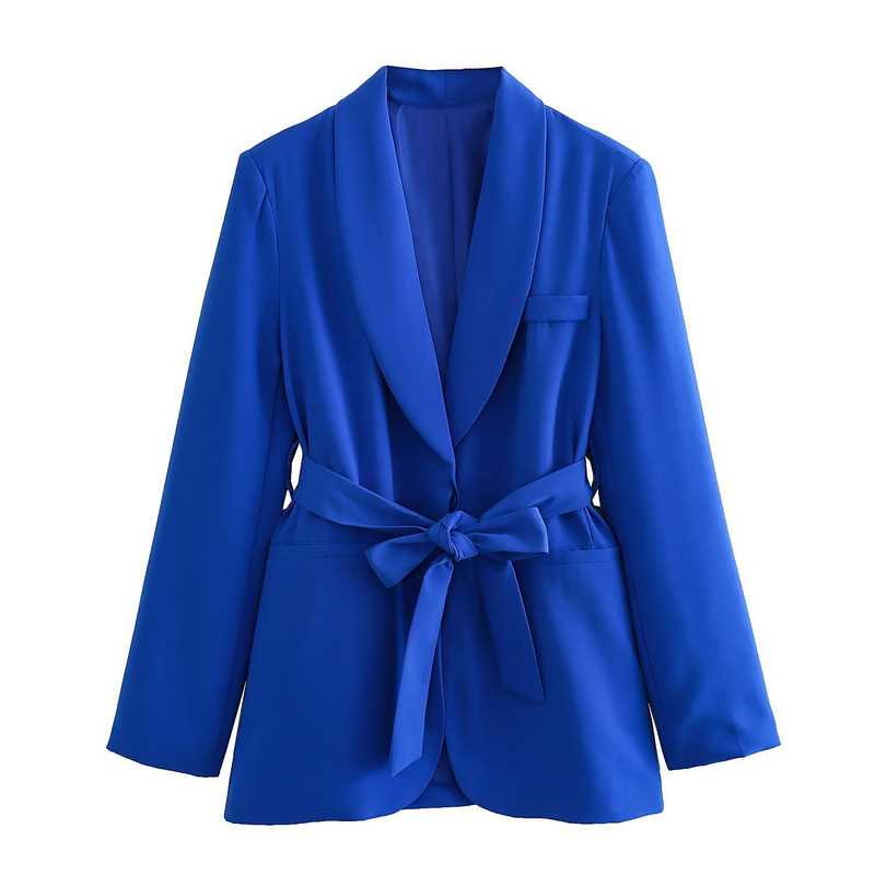 2023 Spring New Women's Clothing Belted Casual Blazer + Pants Set_voghion.com