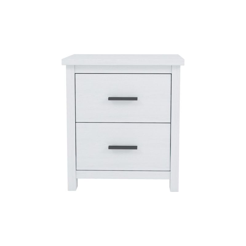 Two And White Wooden Drawer Nightstand Simple Vintage Space Storage Generous Large_voghion.com
