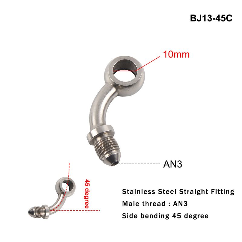 AN3 Motorcycle Motor Bike Hydraulic Brake Oil Hose e Fitting stainless Steel 10mm hole_voghion.com
