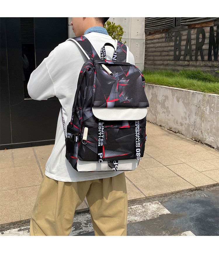 2024 New Korean Edition Boys' Travel Ba Personalized Trend Large Capacity Heat Transfer Printing Casual Student_voghion.com