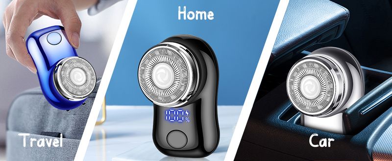 USB-C Rechargeable Mini Shaver - Battery Display & Lightweight_voghion.com