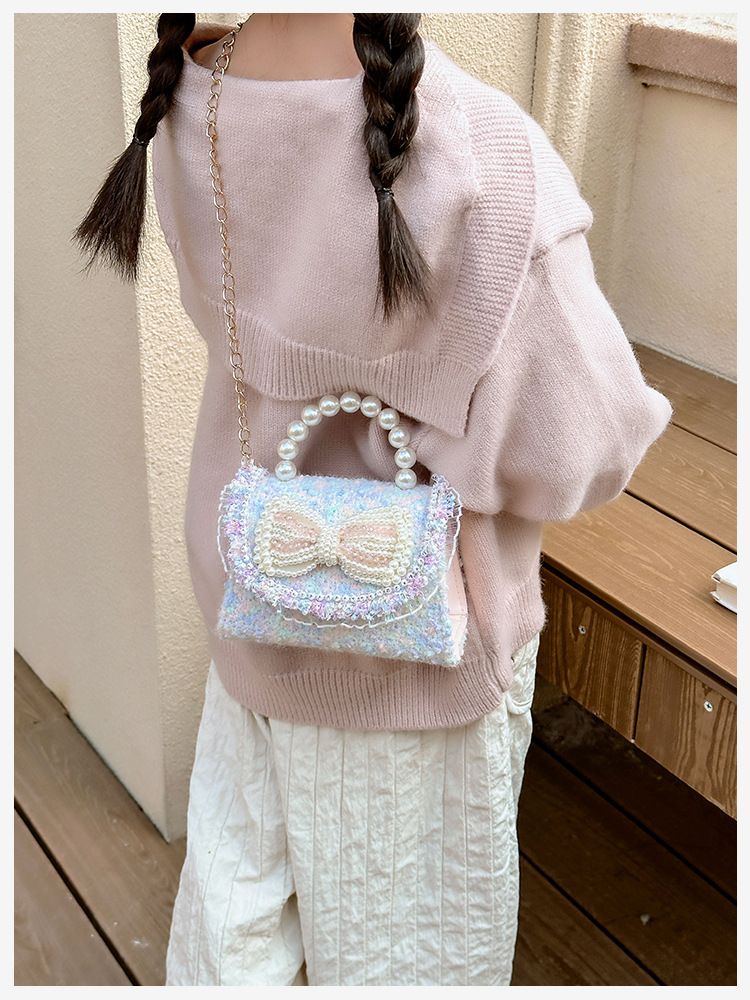 Andralyn Bērnu soma Modes plecu soma karikatūra Pearl Bow Crossbody Bag Mini Princess Zero Wallet_voghion.com