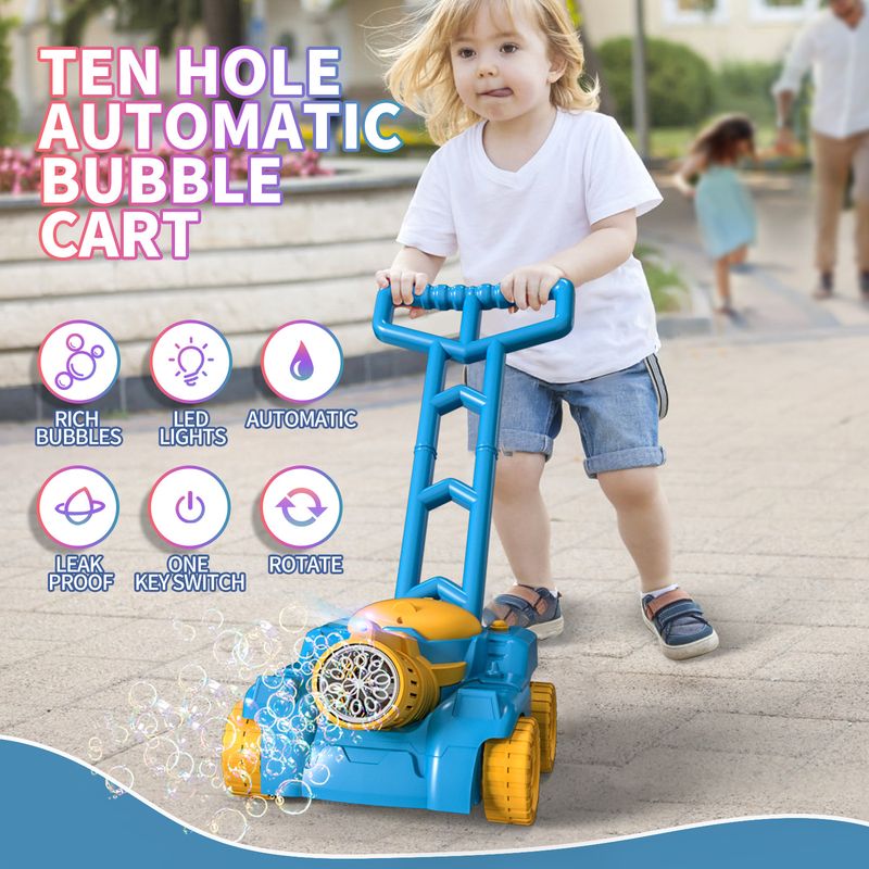 Machine à bulles automatique pour enfants, style chariot, pour jeux en plein air et mariages, 800 bpm et plus, avec lumières LED._voghion.com