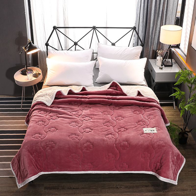 Plush Sherpa Fleece Blanket Extra Thick Double Layer Winter Throw For Bed Couch_voghion.com