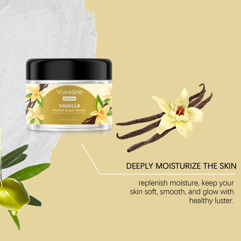Viareline Vanilla Body Scrub Moisturizes Deep, Soft And Smooth All Over Skin Body Scrub_voghion.com