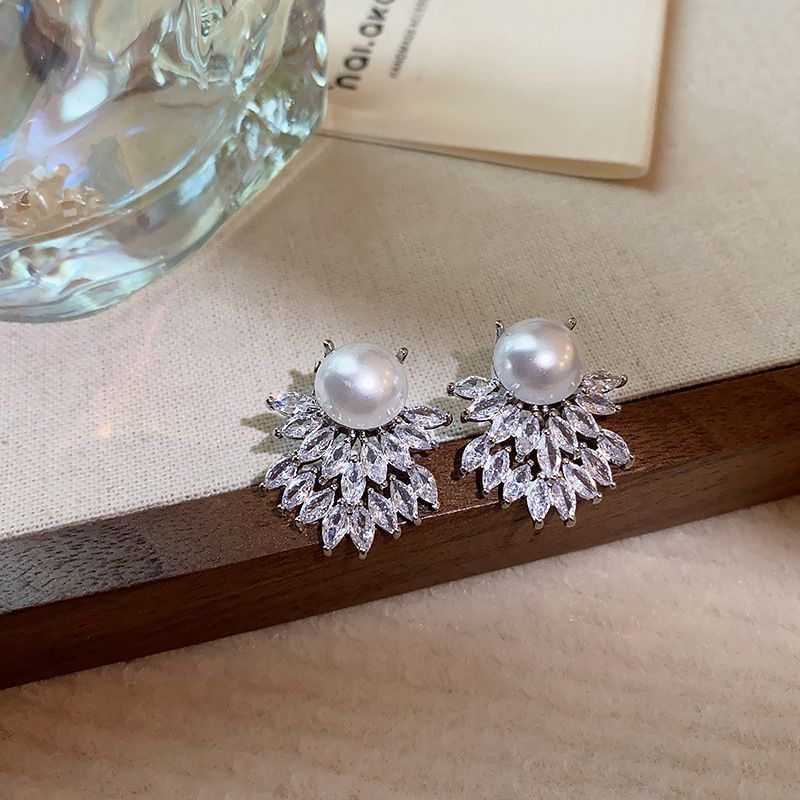 Nuovi orecchini di perle con aghi in argento con diametro pieno, design semplice alla moda, eleganti, leggeri, avanzati, accessori per le orecchie all'ingrosso_voghion.com