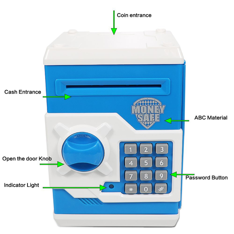 ToysMall Salvadanaio elettronico per bambini con password Mini ATM Risparmia denaro Scatola di monete Regalo giocattolo_voghion.com