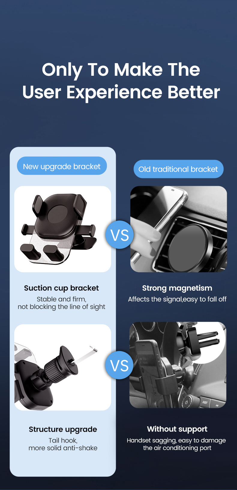 supporto da auto Gravity per cellulari, porta cellulare ventilato a clip, porta smartphone, supporto GPS, iPhon, smart,_voghion.com