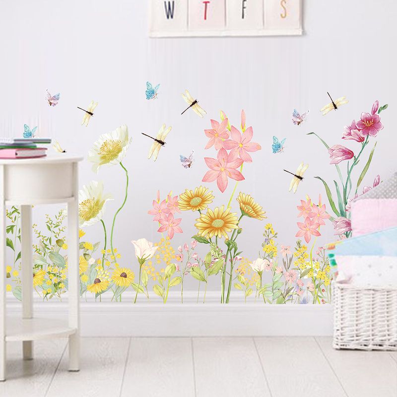 Dragonfly flying fence skirting line self-adhesive PVC JS-N series living room bedroom corner wall sticker_voghion.com