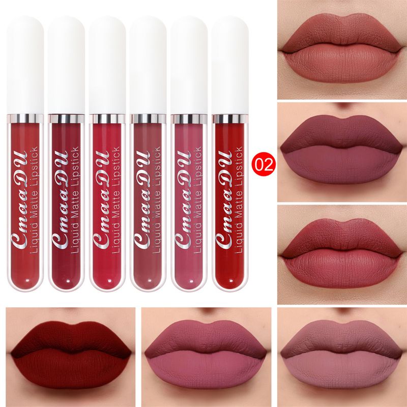 Lápiz labial líquido mate antiadherente, resistente al agua, brillo labial de larga duración, brillo labial aterciopelado de alta pigmentación, cosméticos de belleza, regalo de maquillaje para niñas_voghion.com