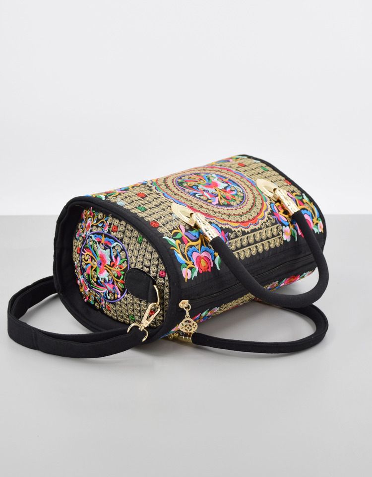 Damentaschen, National Style Retro Bestickte Handtasche, Canvas Stickerei, One Shoulder Crossbody Kissentasche, Reisetasche_voghion.com