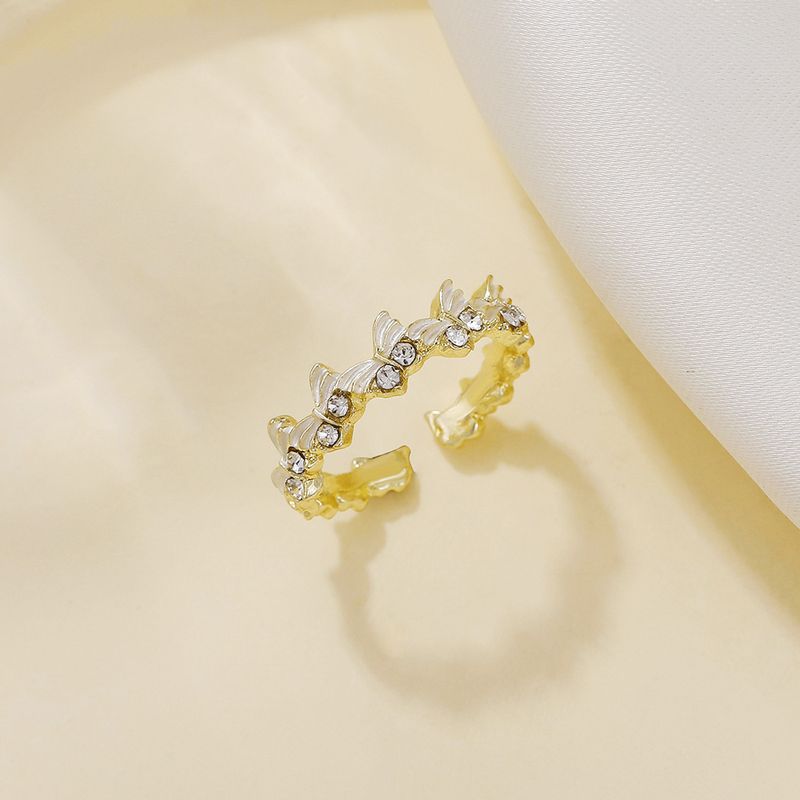 Farbenfroher Schmetterlingsring aus Perlmutt-Emaille für Damen, exquisites, einzigartiges Nischendesign, hochwertiger offener Ring, neue Hand_voghion.com