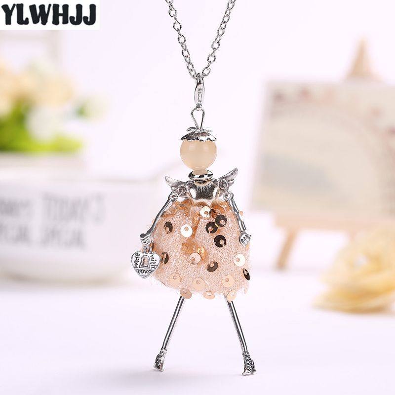 Pronta consegna YLWHJJ nuove collane lunghe nere carine per bambole da donna e pendenti per abiti caldi per bambine, maxi collana di marca, dichiarazione di moda_voghion.com