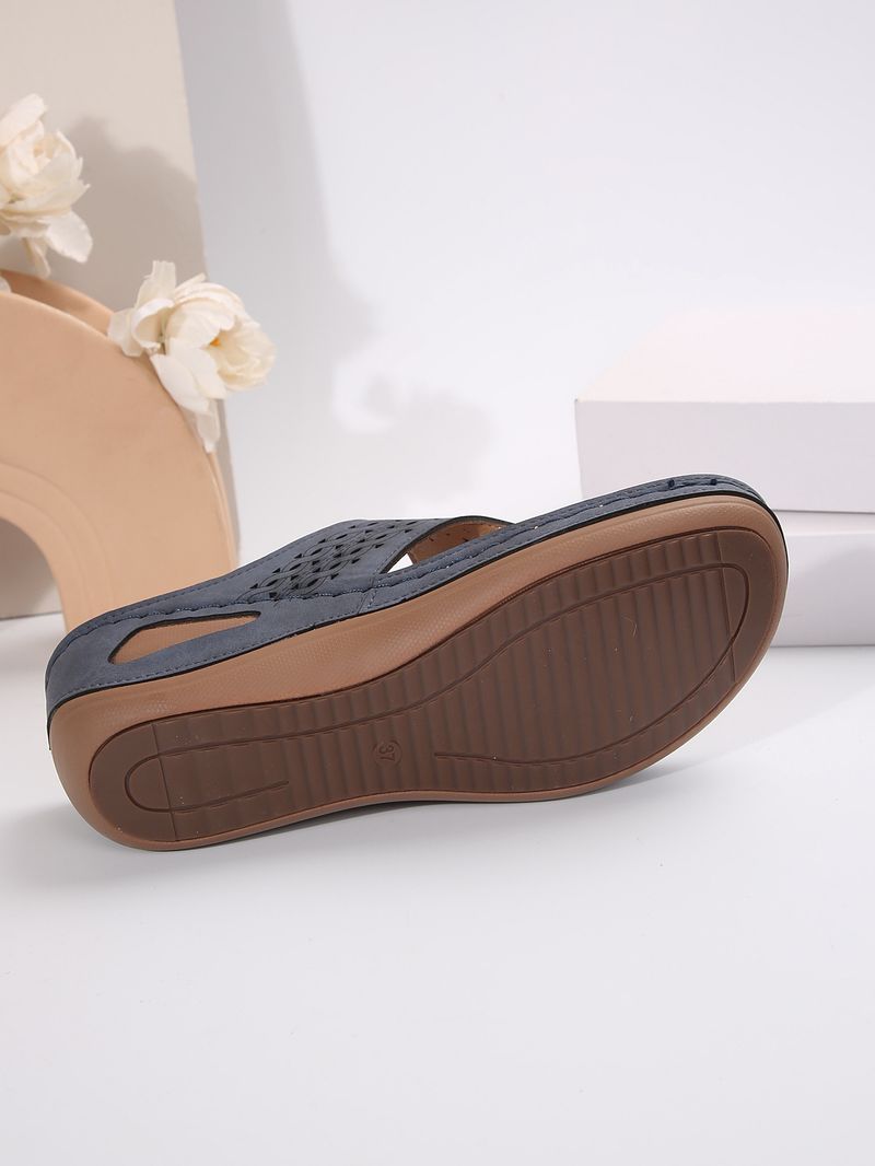 Women's Shoes Summer Flip Flops Flower Platform Bottom Slippers Large Size Casual Women's Rubber Sandals Flip Flops_voghion.com