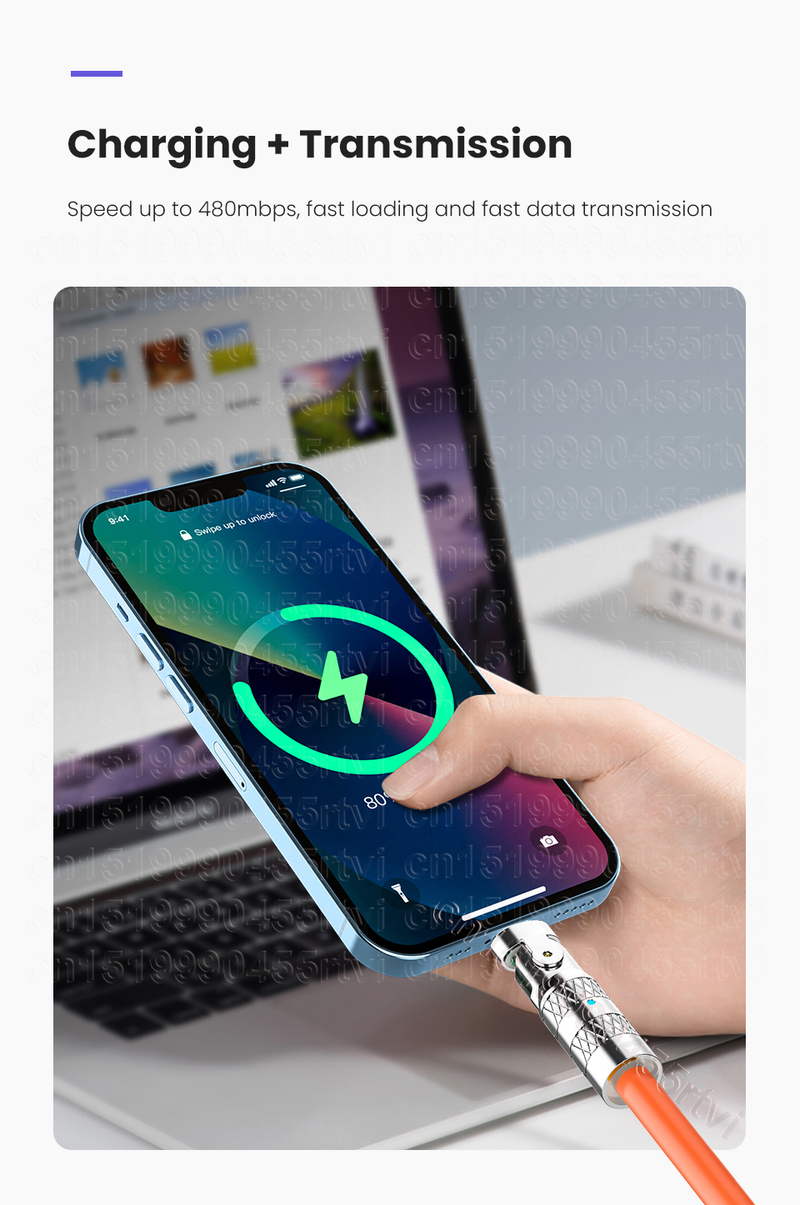 Câble USB C rotatif 180 PD 20W, pour iPhone 14 13 12 11 Pro Max, téléphone portable d'origine, charge rapide, USB Type C vers_voghion.com