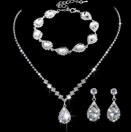 Collana con ciondolo a forma di goccia dz, stile Link, moda, OL, con catena a forma di angelo, strass, zirconi, orecchini, gioielli da sposa, scelte multiple_voghion.com
