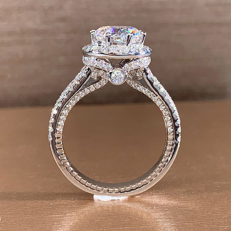 Vendite calde Huitan Temperament Elegante Rotondo Cubic Zirconia Fedi Nuziali Anelli da Donna Brillanti Accessori Fidanzamento Trendy_voghion.com