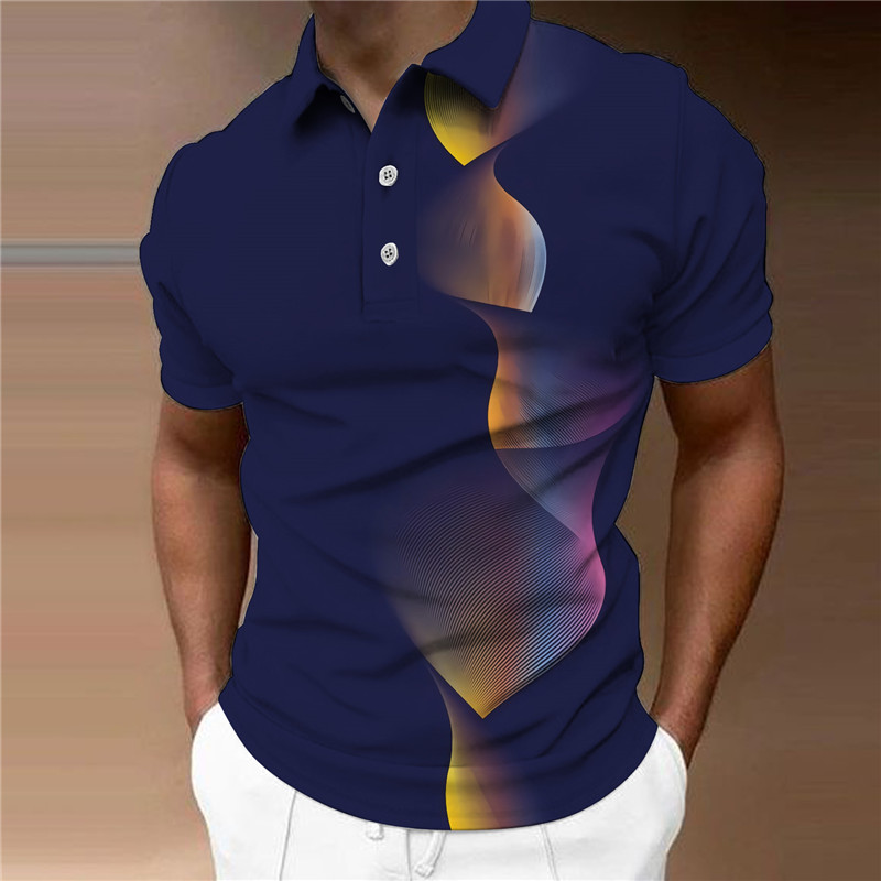 Men's Polo Shirt casual golf 3D printed short sleeve T-shirt men's lapel zipper Polo shirt_voghion.com