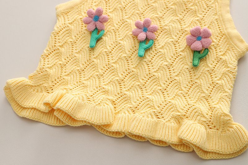Chaleco para niñas, suéter de punto de primavera y otoño, tres piezas, moda 2024, nuevo conjunto para niñas y niños, lindo_voghion.com