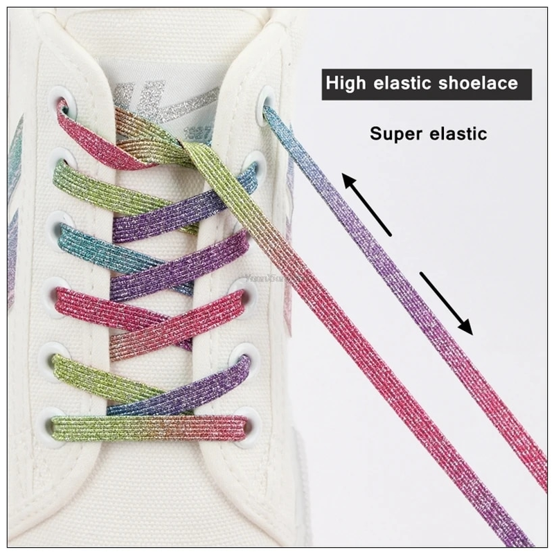 Nuovi lacci arcobaleno con chiusura magnetica lacci elastici senza cravatta lacci per scarpe sneakers lacci per bambini lacci pigri per adulti taglia unica_voghion.com