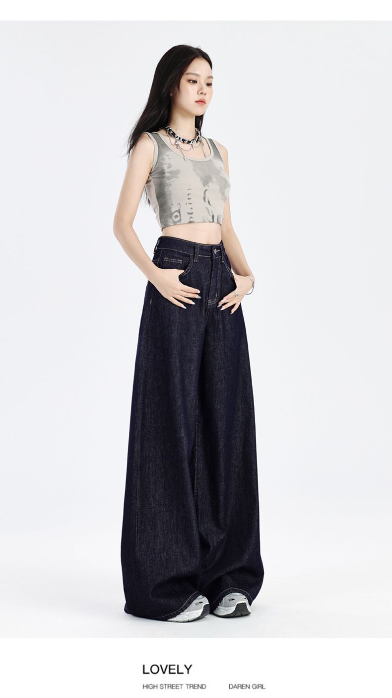 Women's Clothing High Waist Flare Jeans - Classic Blue Wide Leg Denim Pants With Stretch (XS-XL, 3 Lengths)_voghion.com