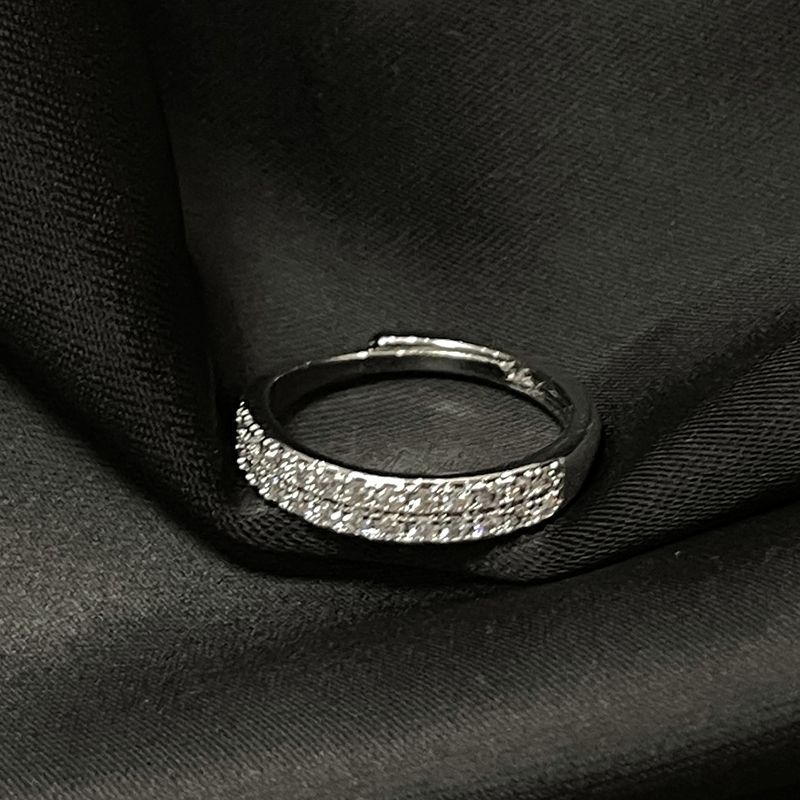 New Cuban Chain Full Diamond Zircon Open End With Light Luxury And High Quality, Designed A Small Market, Stacked Ring_voghion.com