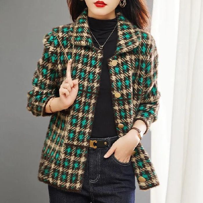 Cappotto stile Petite per donna, primavera, autunno, inverno, velluto di visone, nuovo elegante abito corto di alta moda di alta qualità_voghion.com