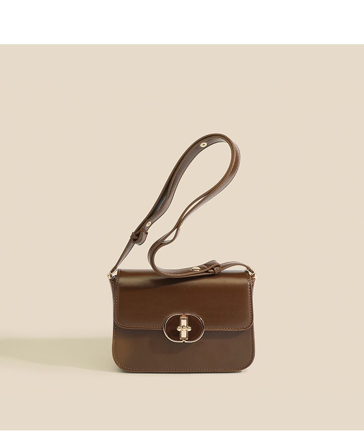 High-end Small Square Women's 2024 New Lock Buckle Fashion Simple Commuting Single Shoulder Crossbody Bag_voghion.com
